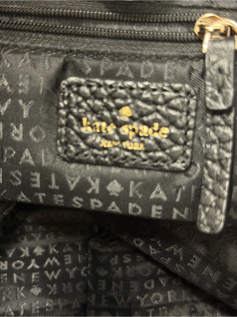 kate spade Black Pebbled Leather Shoulder Bag with Gold Hardware - Picture 3 of 8